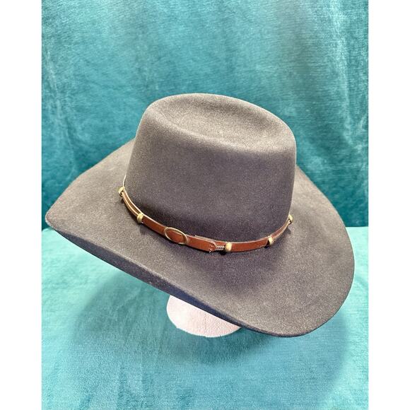EUC Akubra The Boss Western Cowboy Hat Imperial Quality Pure Fur Felt 56 Outback - Picture 15 of 16